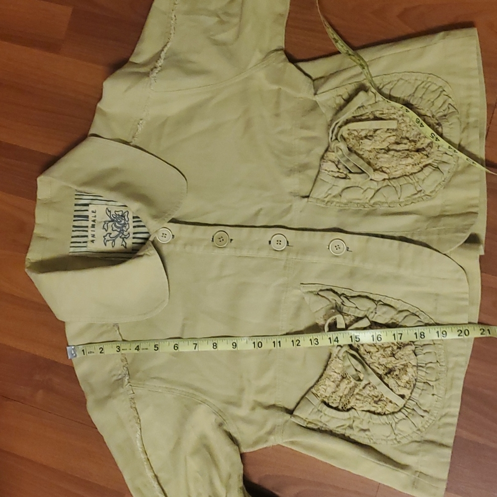 Animale Crop Button Down Jacket Size 8 - image 8